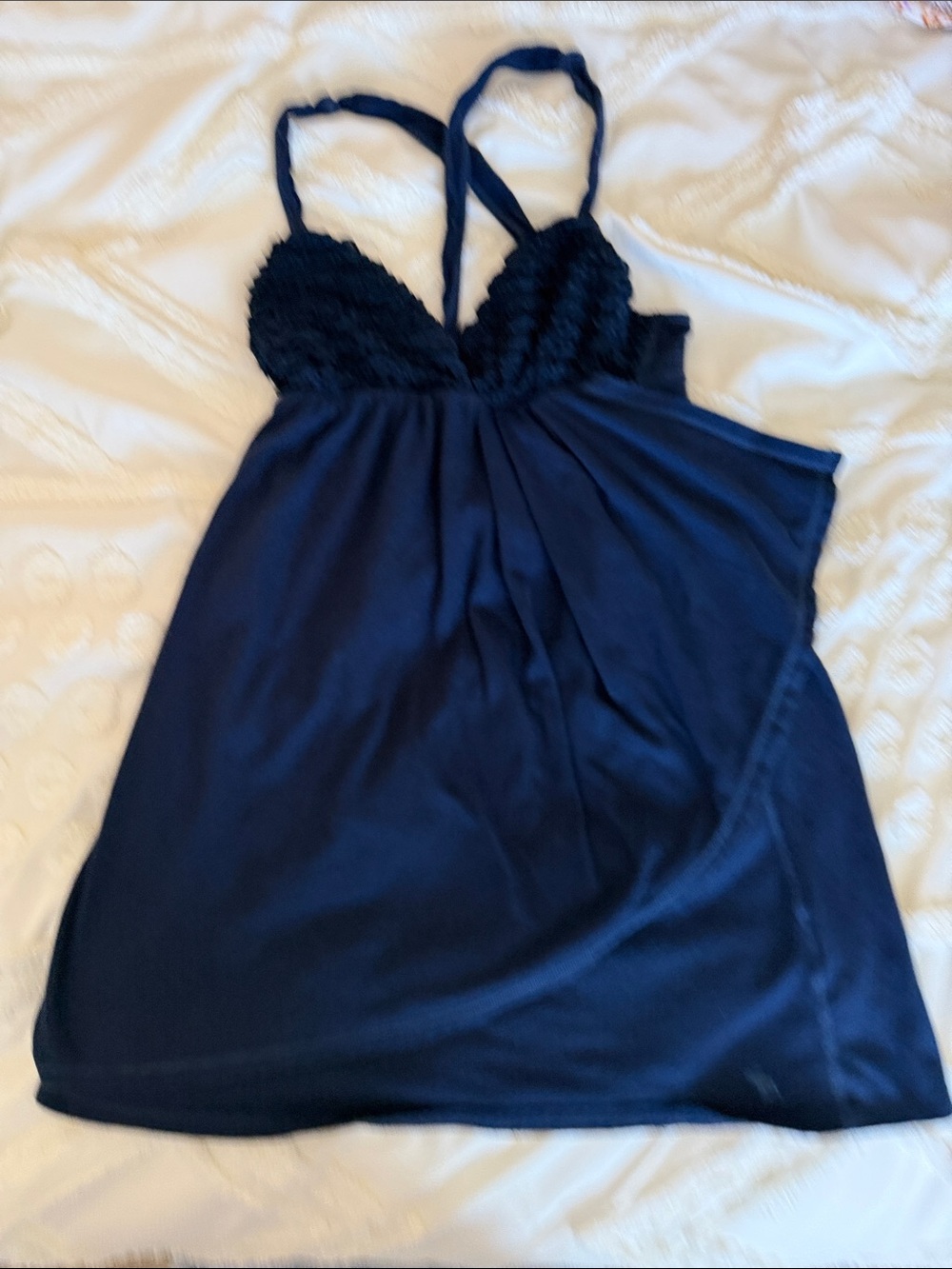 Abercrombie & Fitch Navy Lace-Trim Dress